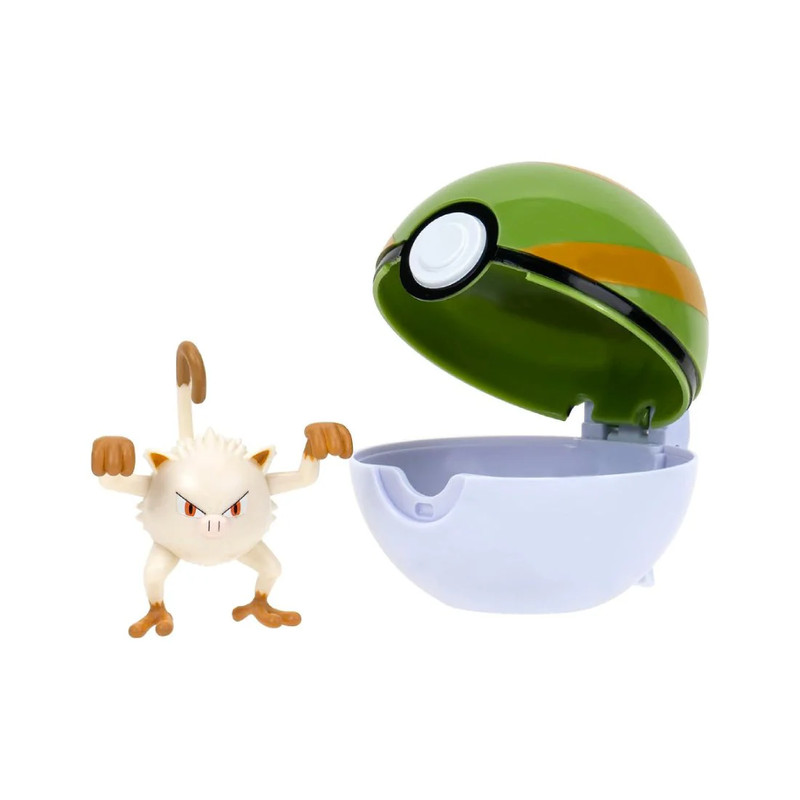 Pokemon Clip 'N' Go - Mankey + Nest Ball - مجسم